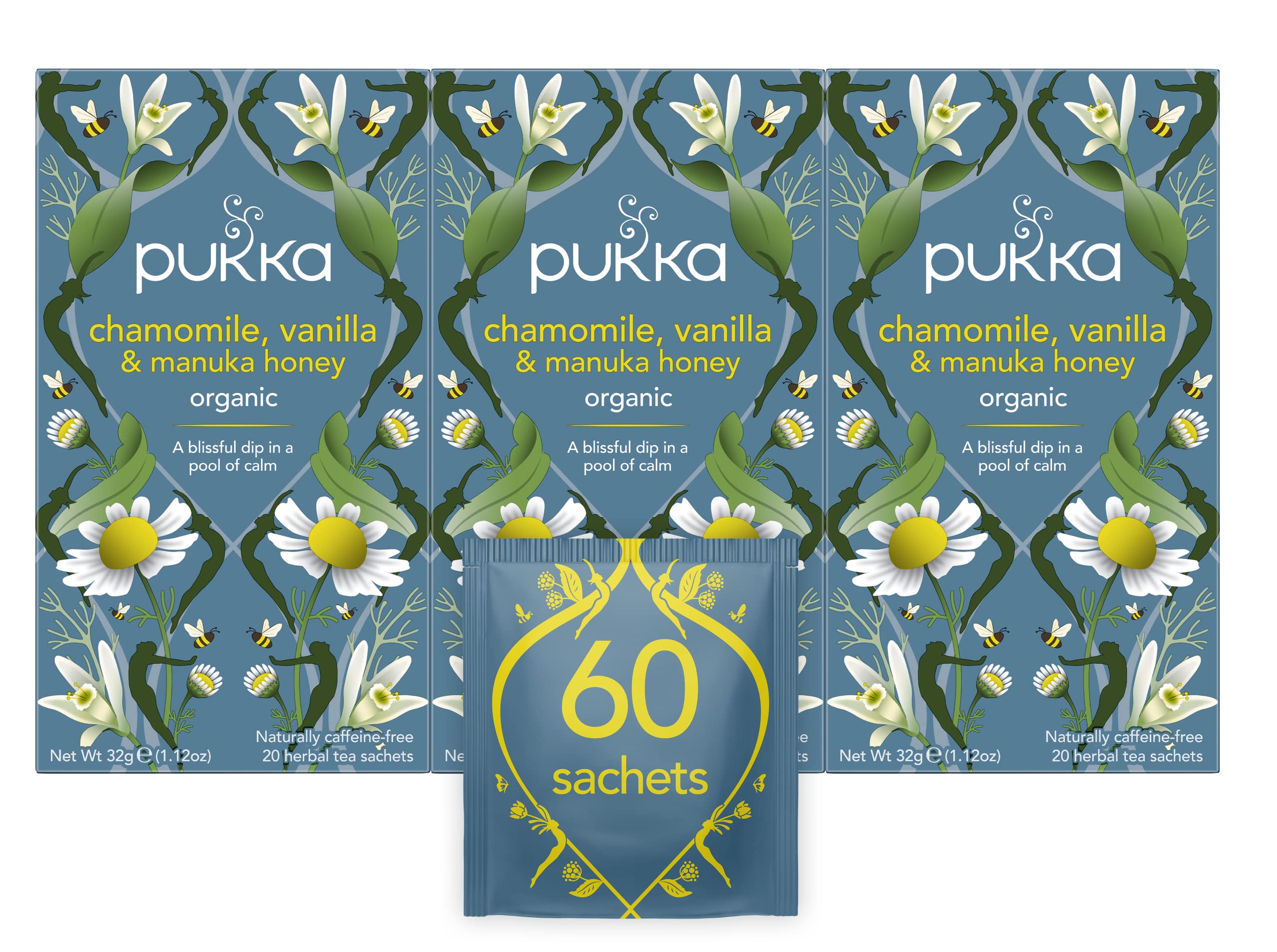 Product image of Pukka Organic Tea Bags Chamomile Vanilla and Manuka Honey Herbal Tea 20 ct Pack of 3